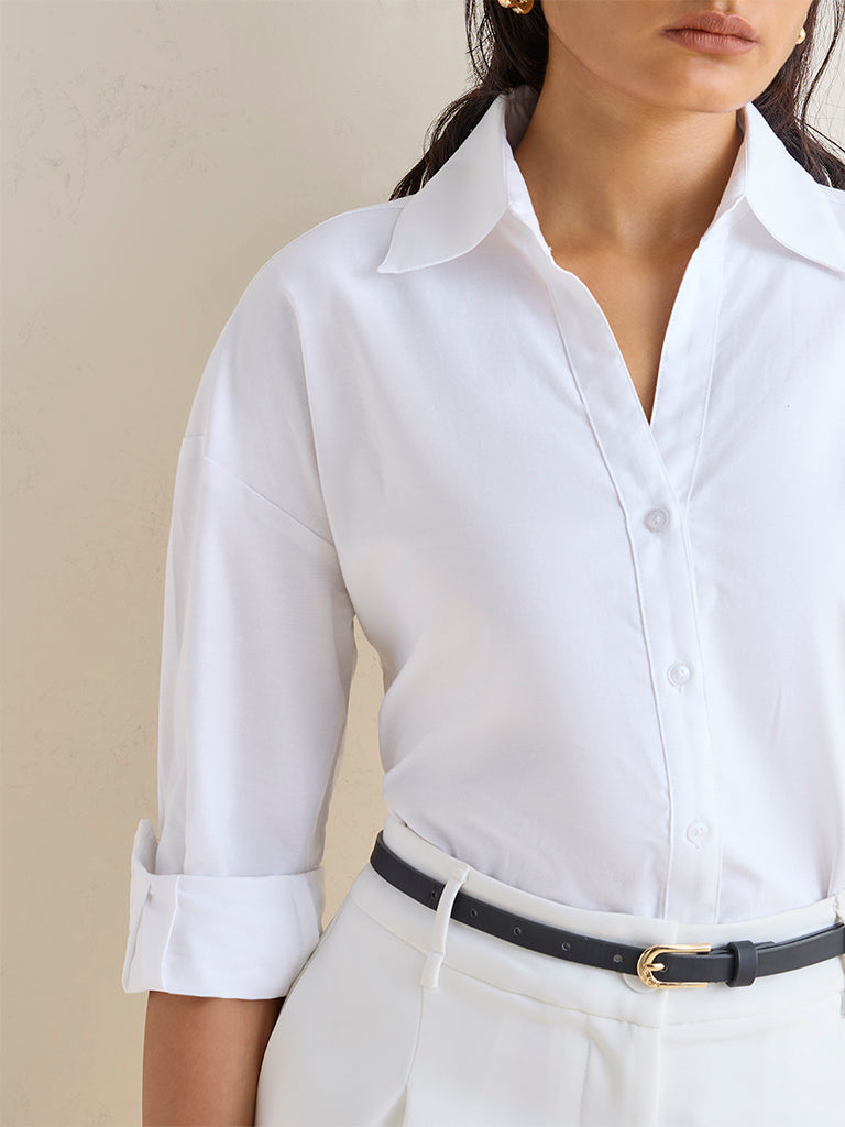 Wardrobe White Cotton Shirt