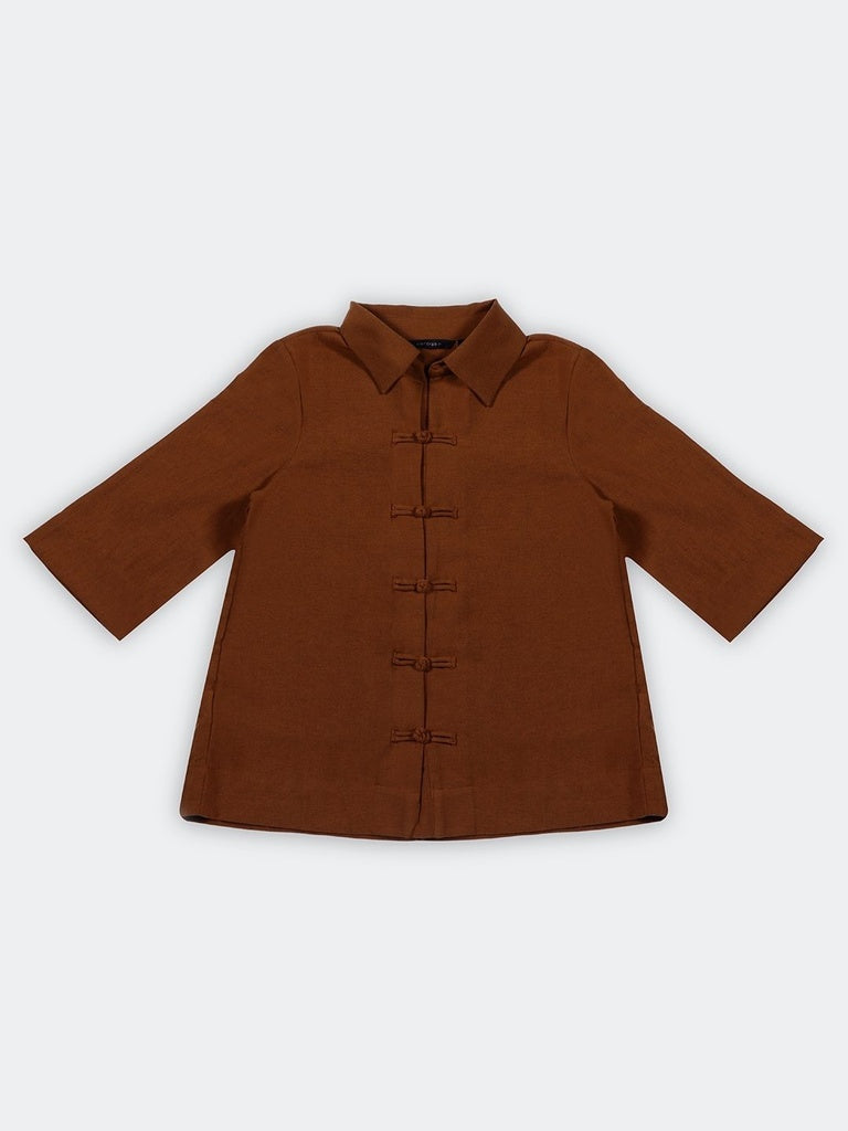Wardrobe Brown Solid Blouse