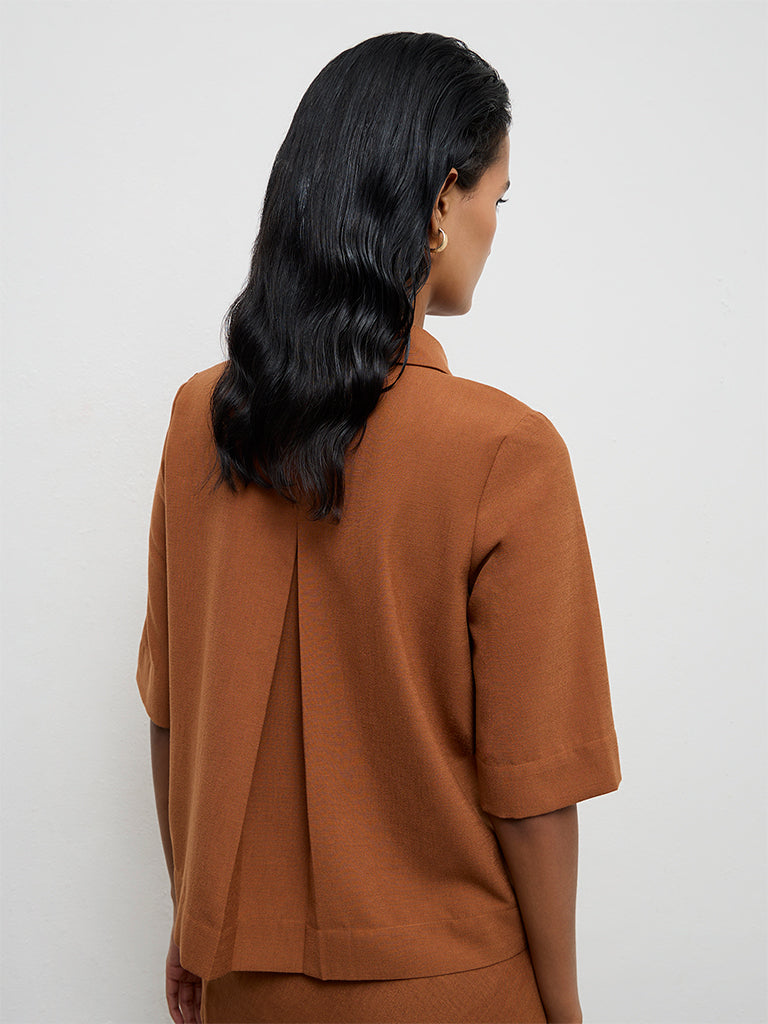 Wardrobe Brown Solid Blouse
