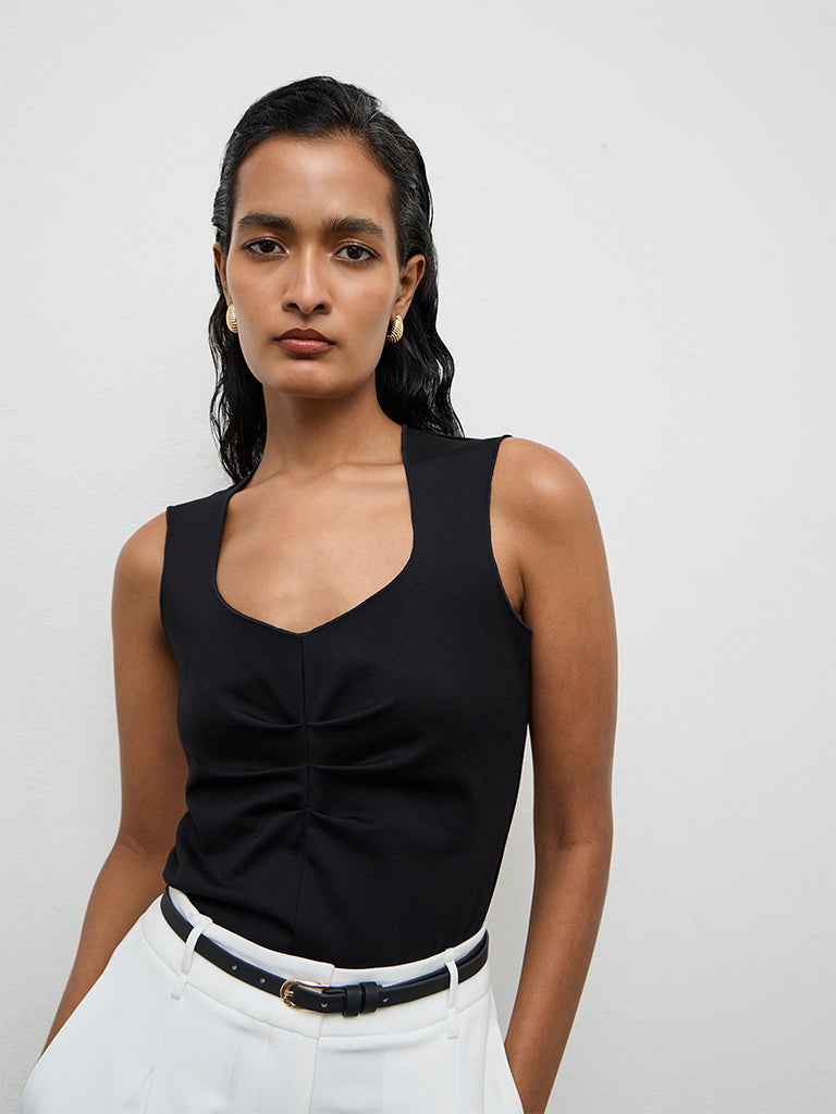 Wardrobe Black Ruched Top