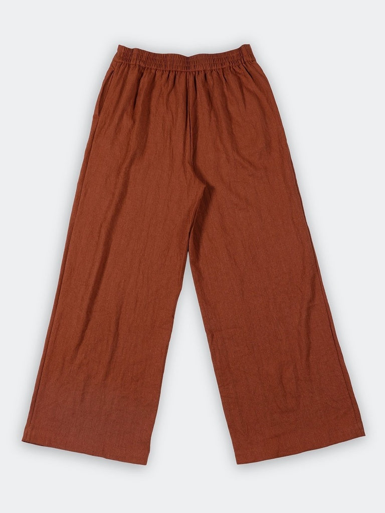 Wardrobe Rust Self-Textured High-Rise Trousers