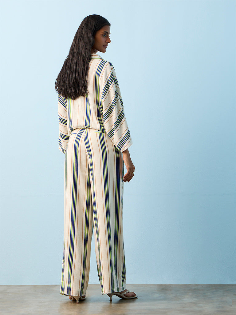 LOV Multicolor Striped High-Rise Trousers