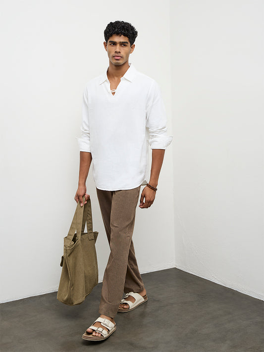 ETA White Relaxed-Fit Cotton-Blend Shirt