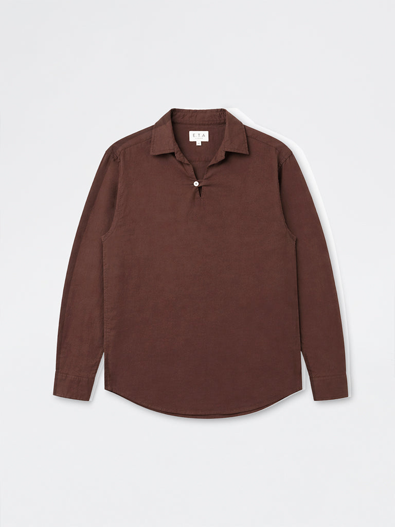 ETA Brown Relaxed-Fit Cotton-Blend Shirt