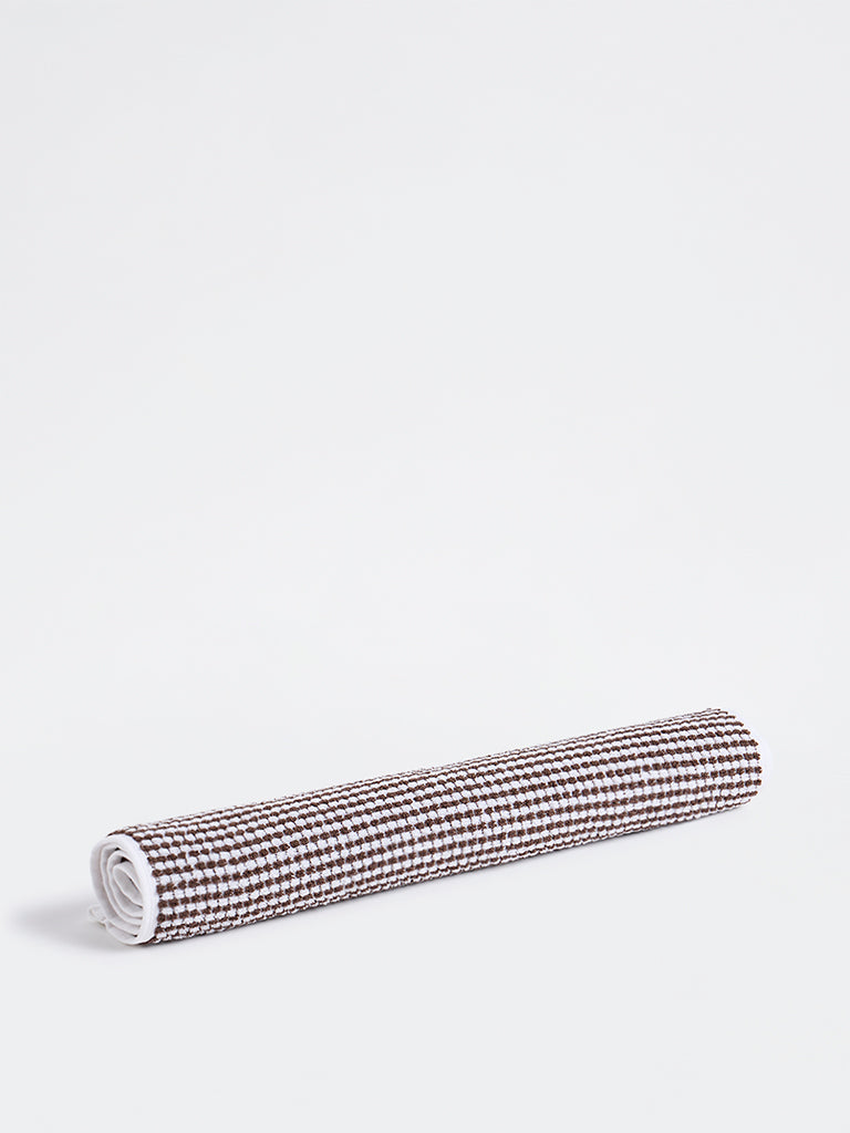 Westside Home White and Brown Pebble Textured Hand Towel