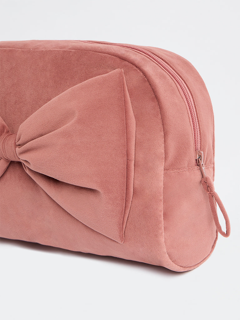 Westside Home Dusty Pink 3D Bow Detail Pouch