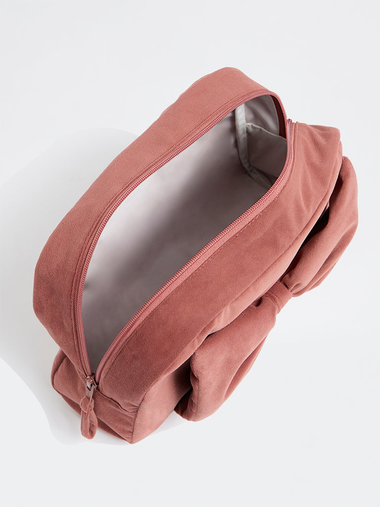 Westside Home Dusty Pink 3D Bow Detail Pouch