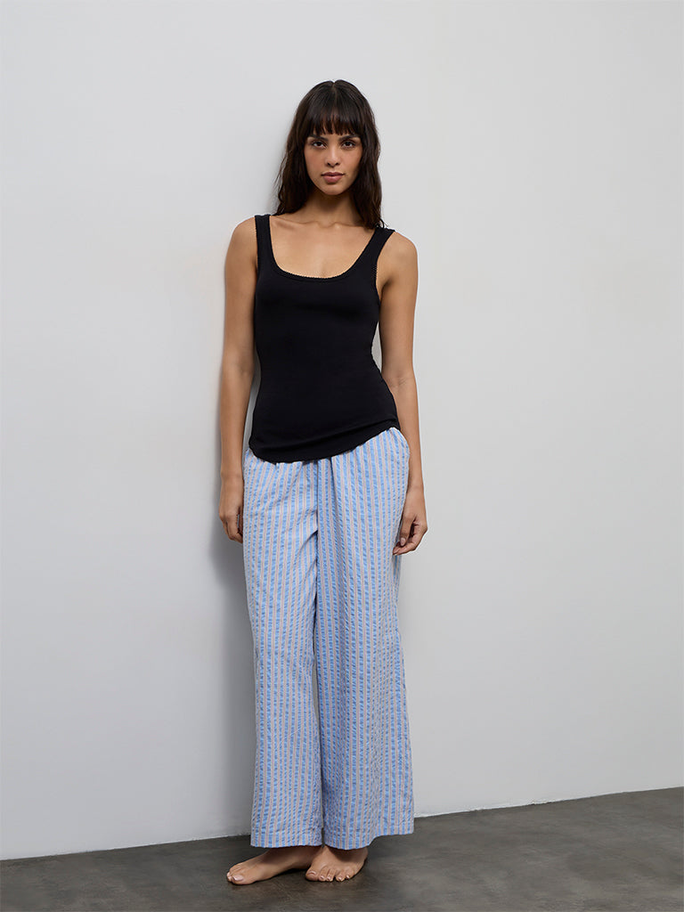 Wunderlove Black Solid Cotton Camisole