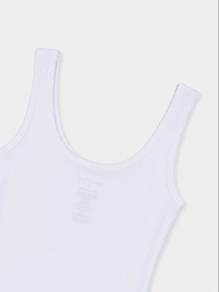 Wunderlove White Solid Cotton Camisole