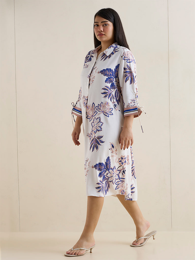 Gia Multicolour Foliage Pattern Shirt Dress