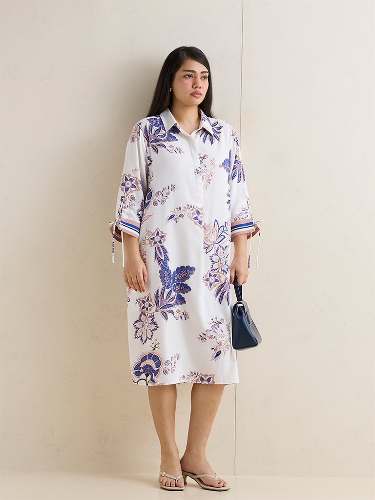 Gia Multicolour Foliage Pattern Shirt Dress