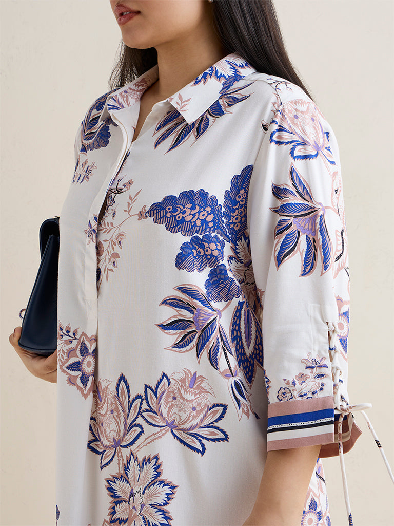 Gia Multicolour Foliage Pattern Shirt Dress