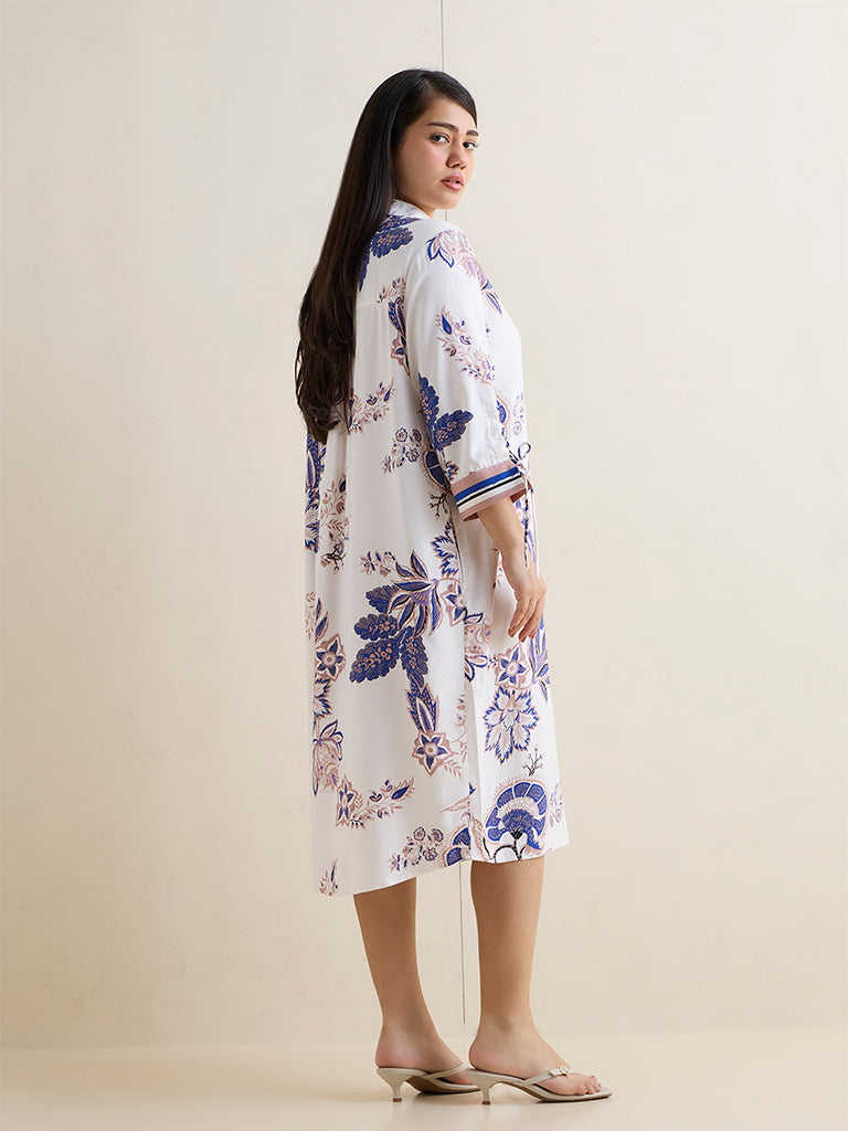 Gia Multicolour Foliage Pattern Shirt Dress