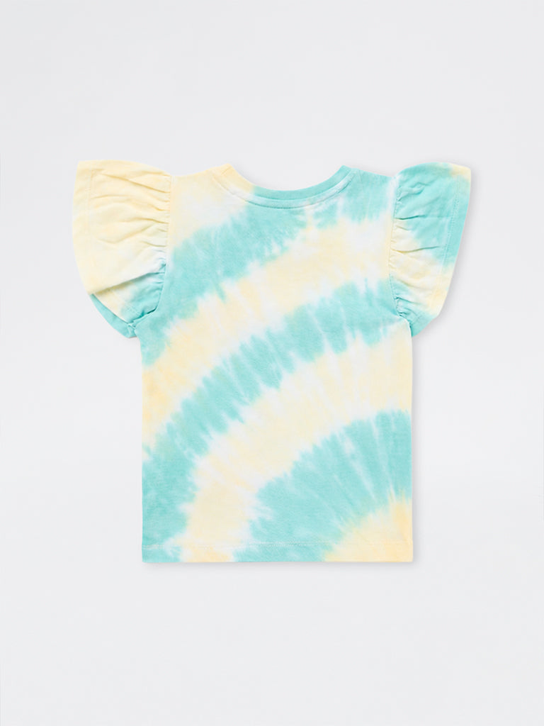 HOP Kids Girls Multicolour Tie-Dye Cotton Top