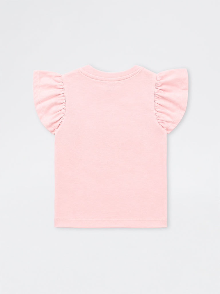 HOP Kids Girls Pink Animal Design Cotton Top