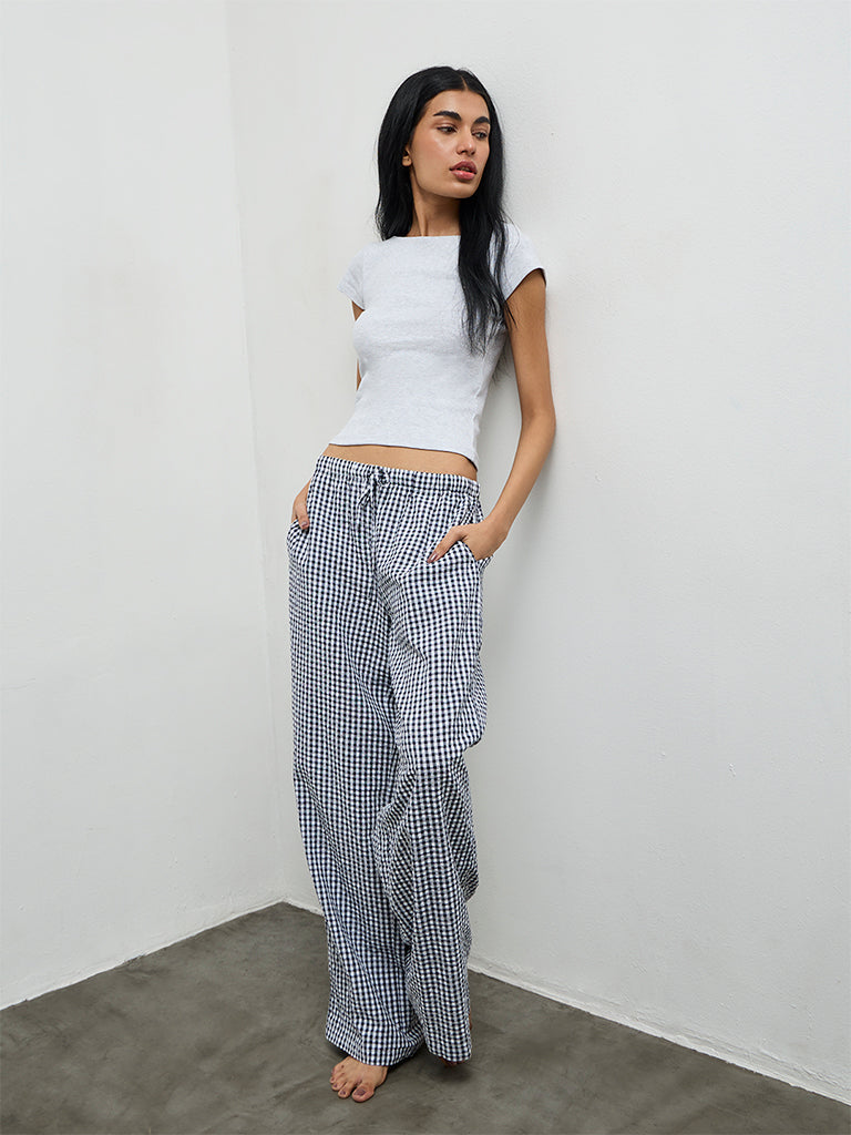 Superstar Grey Ribbed Cotton-Blend Top