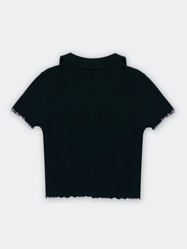 Superstar Green Ribbed-Textured Cotton-Blend Top