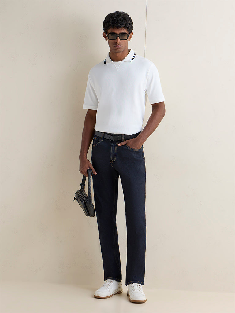 WES Casuals Off-White Relaxed-Fit Cotton-Blend T-Shirt