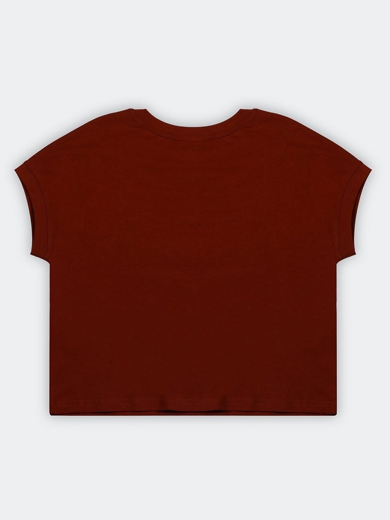 Wunderlove Rust Solid Cotton T-Shirt
