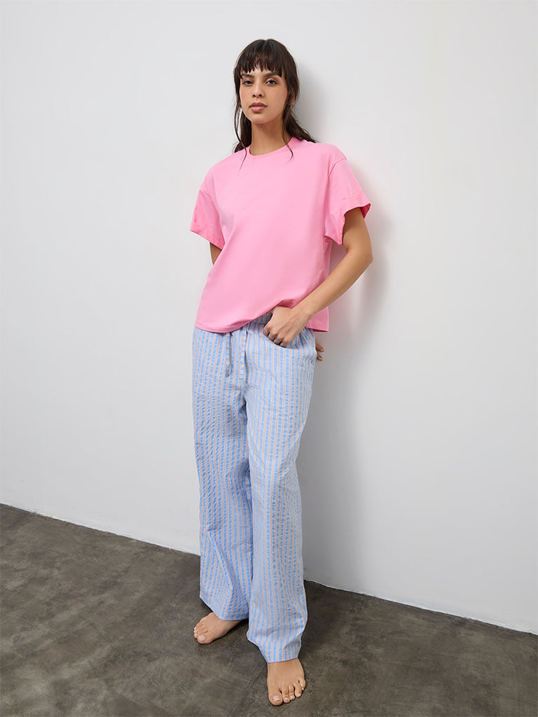 Wunderlove Pink Solid Cotton T-Shirt