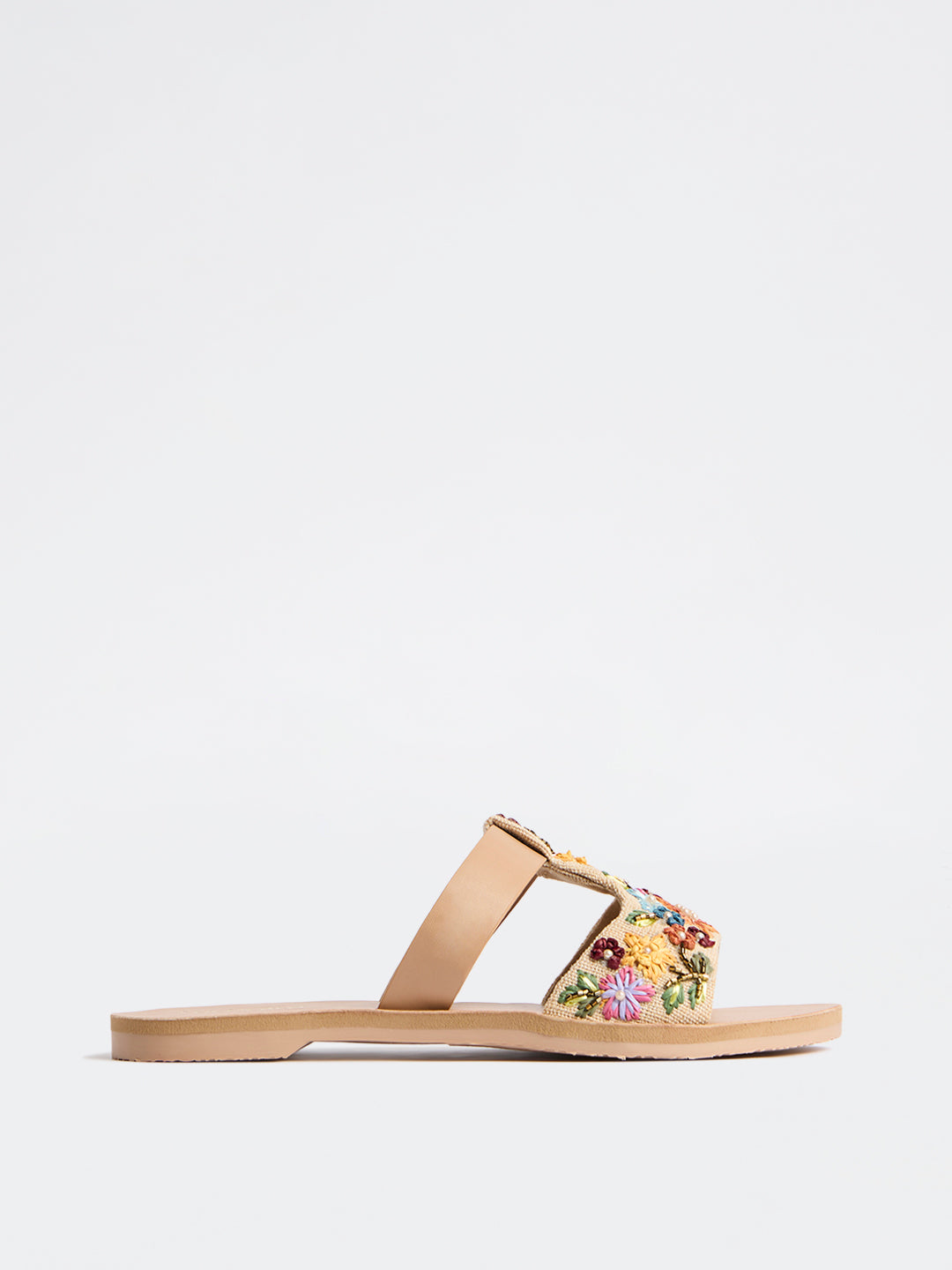 LUNA BLU Multicolour Floral Embroidered Slides