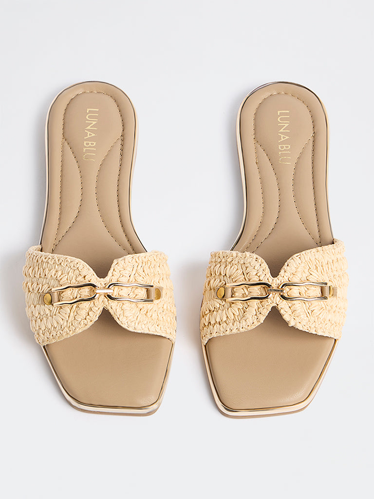 LUNA BLU Beige Slides