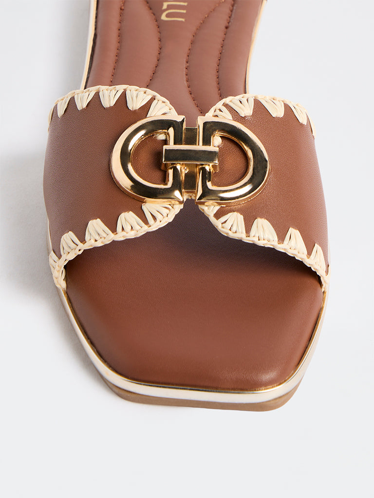 LUNA BLU Tan Hardware-Detail Slides