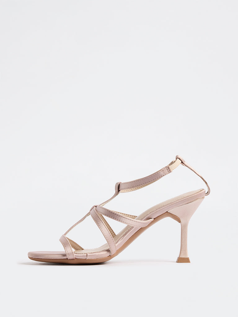 LUNA BLU Blush Multi-Strap Stilettos Heel Sandals