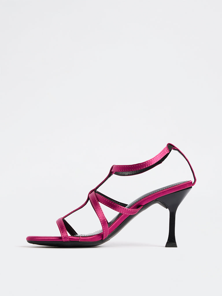 LUNA BLU Fuchsia Multi-Strap Stilettos Heel Sandals