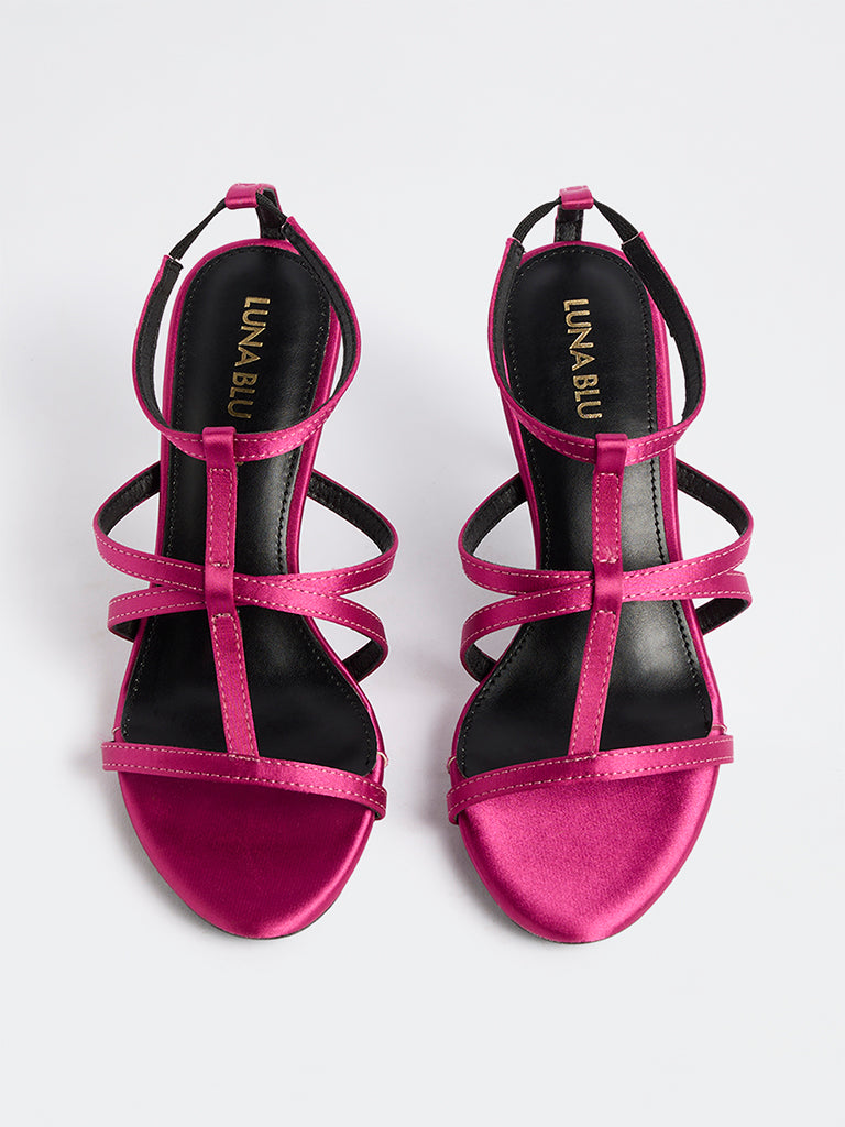 LUNA BLU Fuchsia Multi-Strap Stilettos Heel Sandals