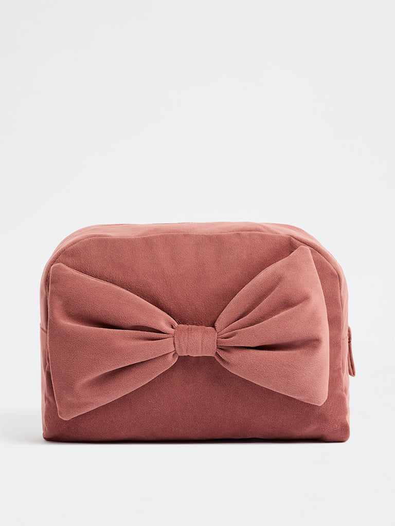 Westside Home Dusty Pink 3D Bow Detail Pouch