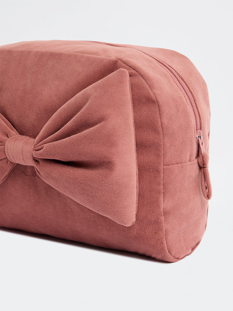 Westside Home Dusty Pink 3D Bow Detail Pouch