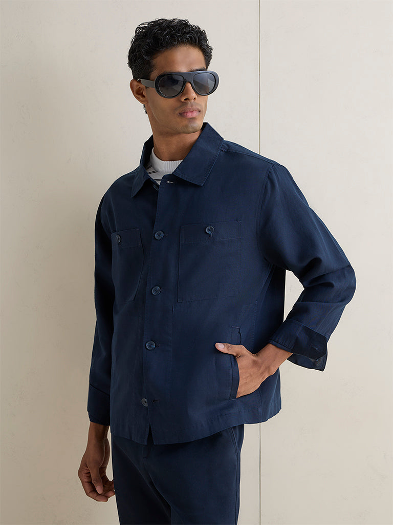 Ascot Navy Relaxed-Fit Jacket