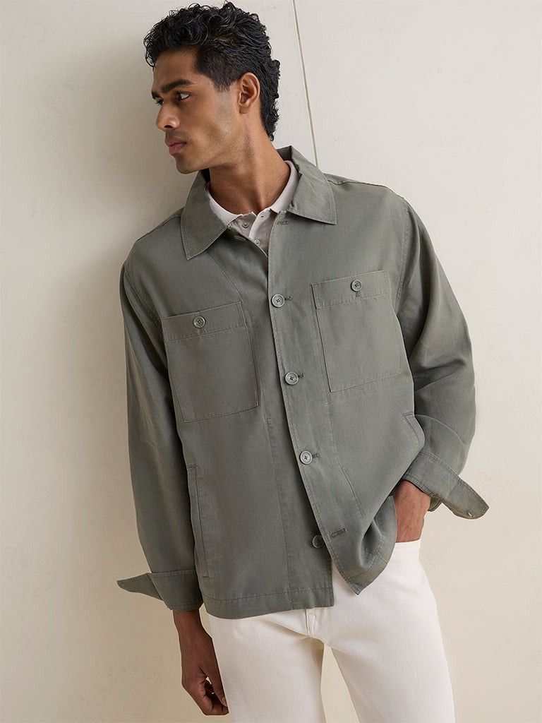 Ascot Sage Green Relaxed-Fit Jacket