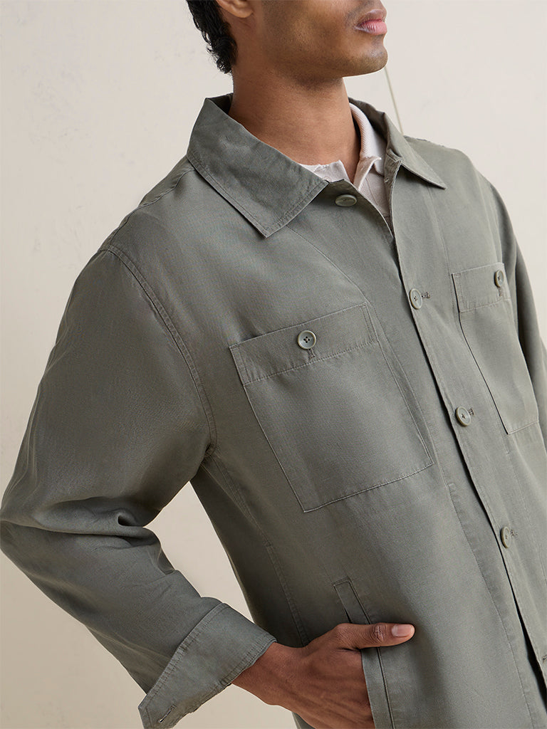 Ascot Sage Green Relaxed-Fit Jacket