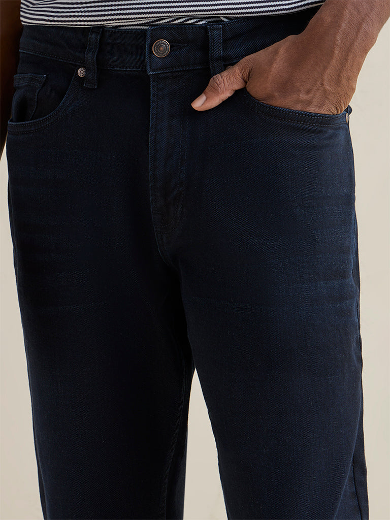 Ascot Dark Blue Relaxed-Fit Mid-Rise Jeans
