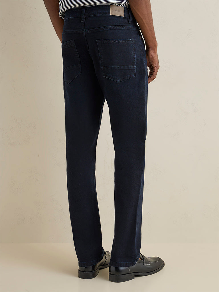 Ascot Dark Blue Relaxed-Fit Mid-Rise Jeans