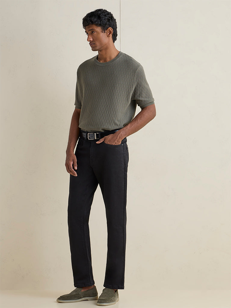 Ascot Black Relaxed-Fit Mid-Rise Jeans