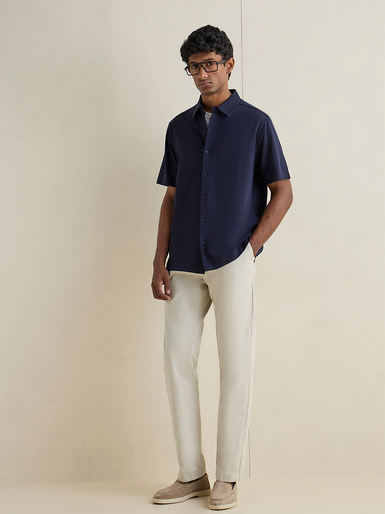 Ascot Navy Relaxed-Fit Shirt