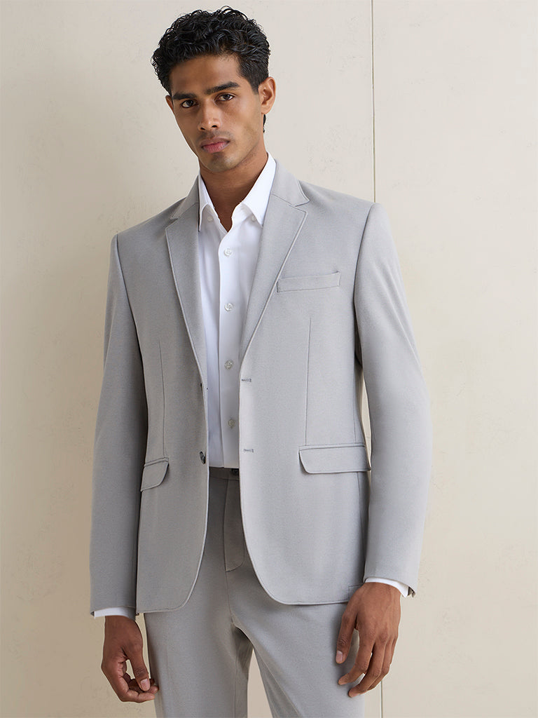 WES Formals Grey Slim-Fit Blazer