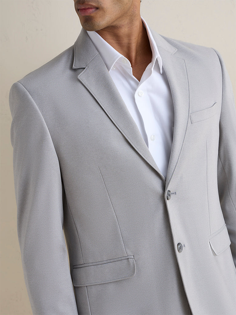 WES Formals Grey Slim-Fit Blazer