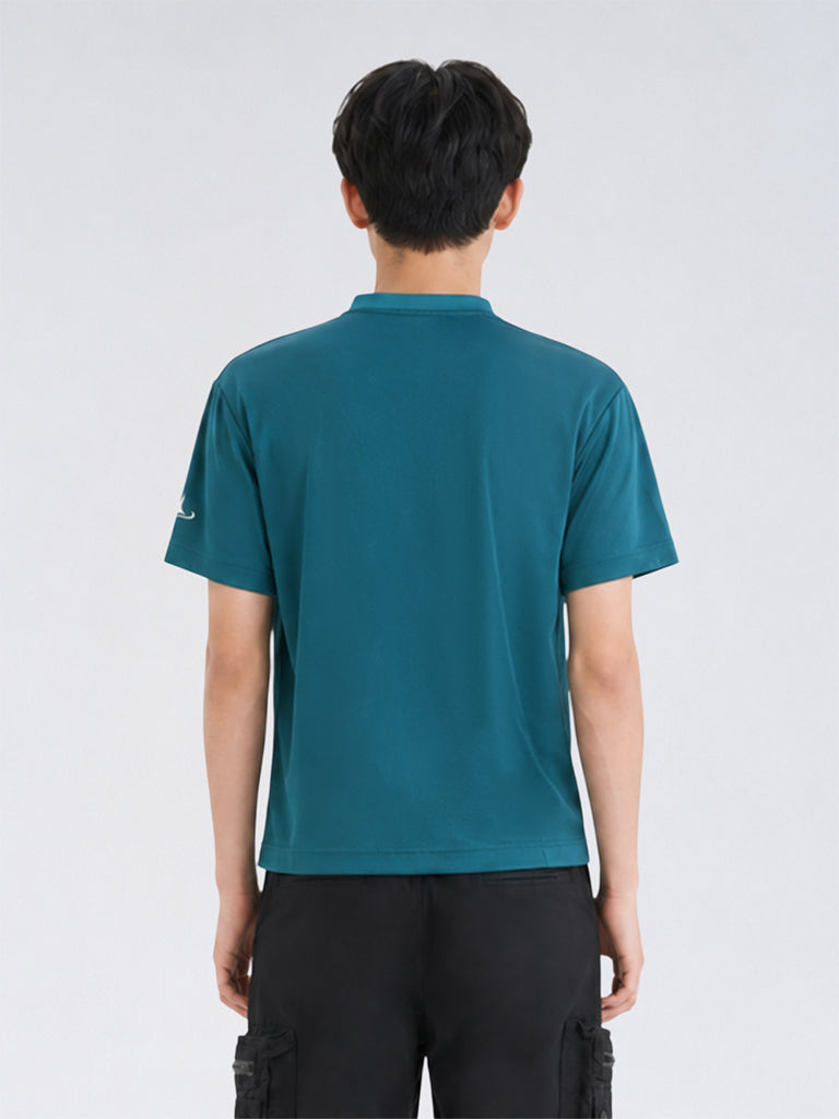 Boys Jade Green Typographic T-Shirt