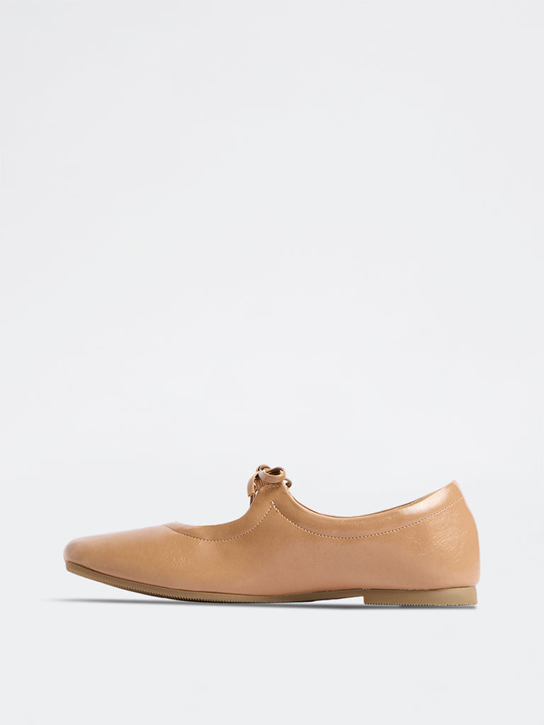 LUNA BLU Peach Bow-Detail Mary Jane Shoes