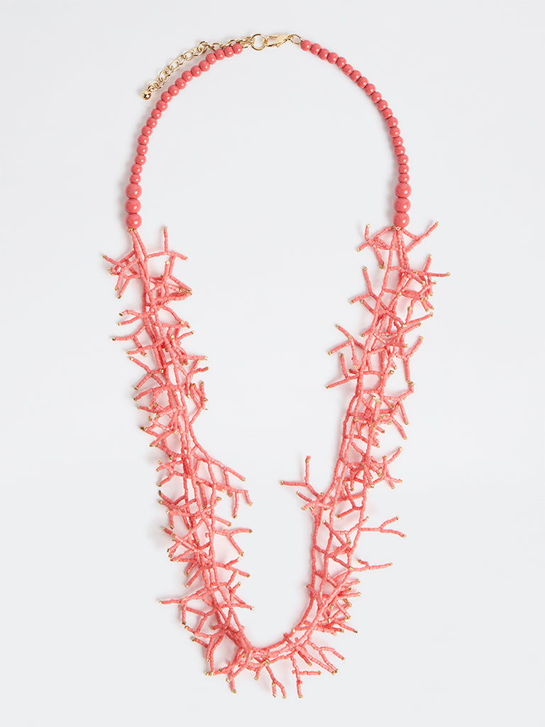 Westside Accessories Coral Beaded Necklace