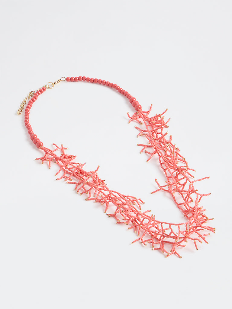 Westside Accessories Coral Beaded Necklace
