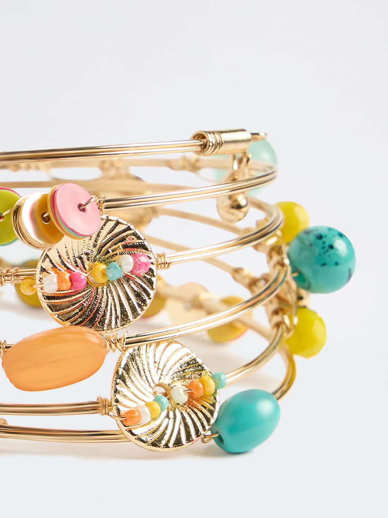 Westside Accessories Multi-Coloured Beaded Coil Bracelet