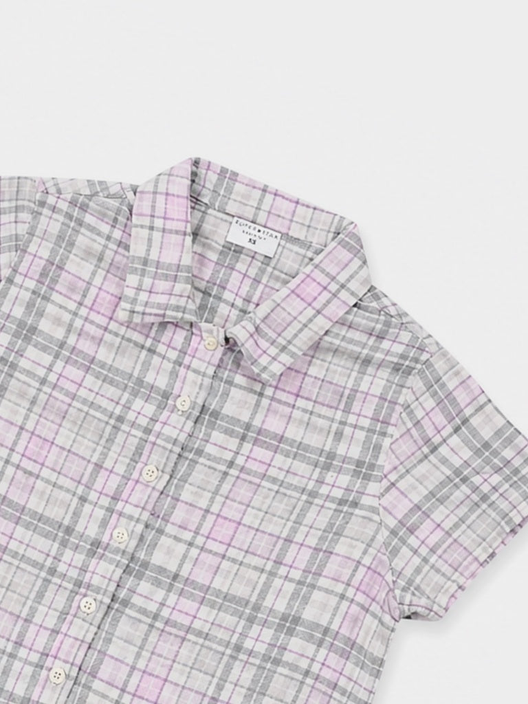 Superstar Grey Checkered Cotton Shirt