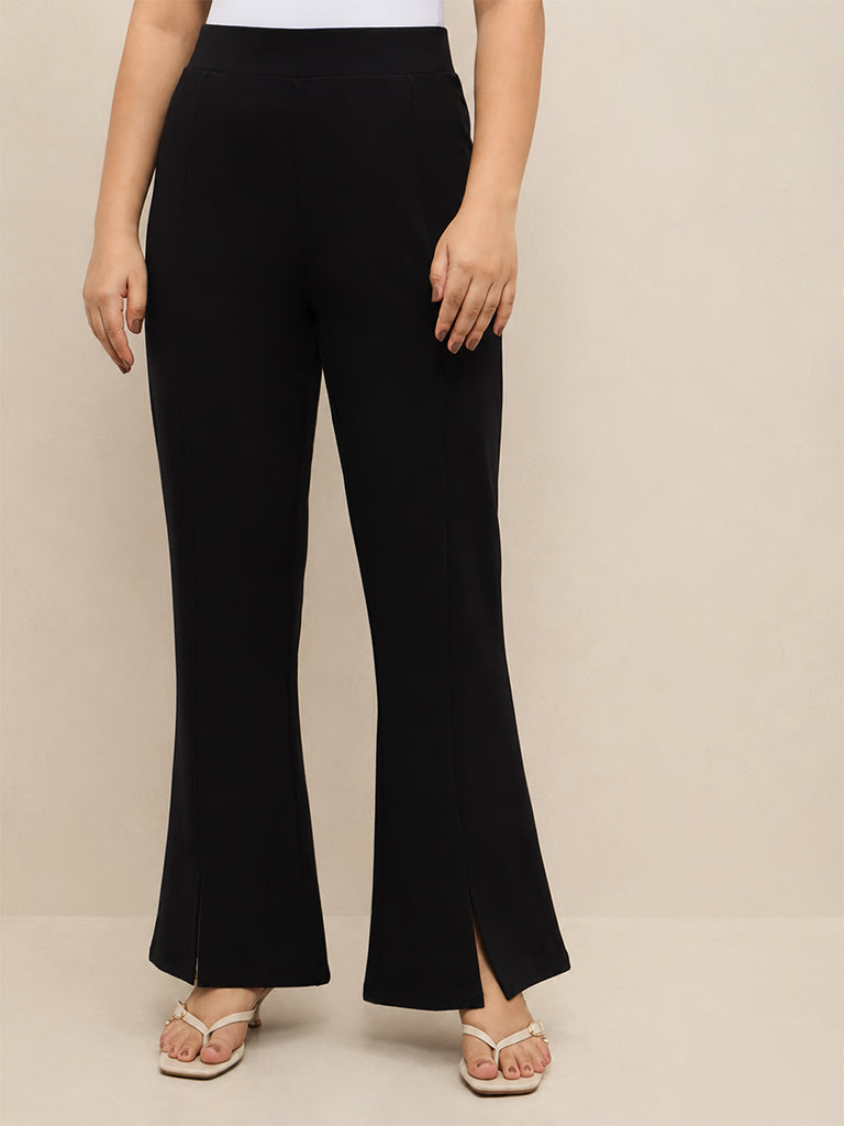 Gia Black High-Rise Flared Trousers