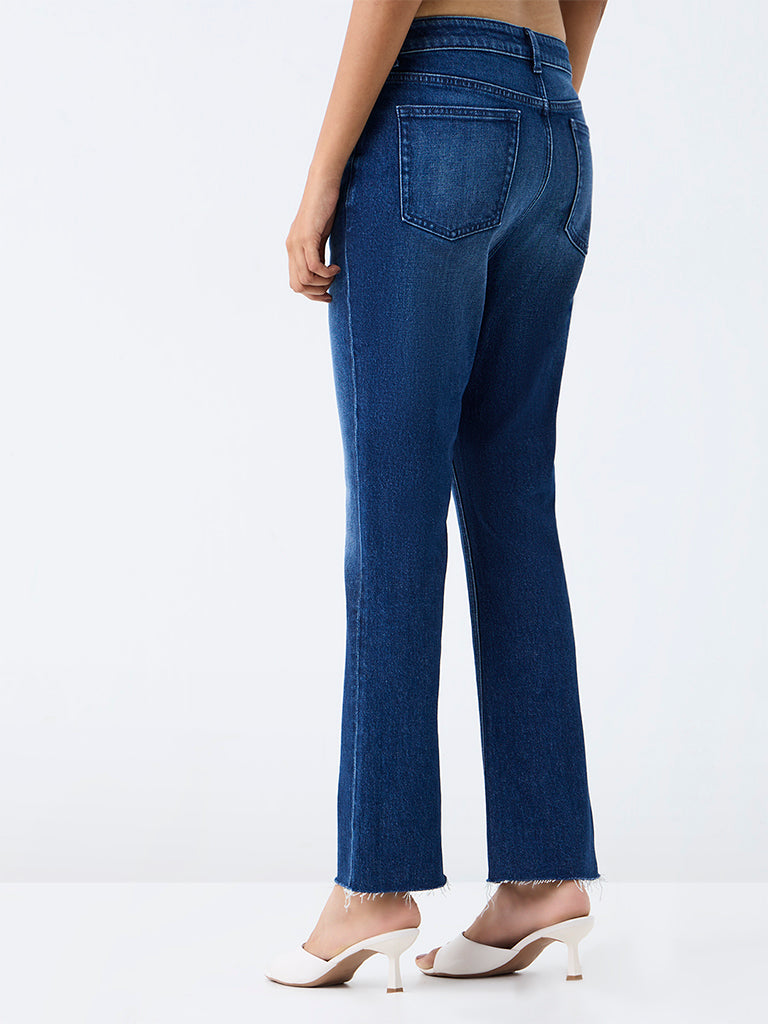 LOV Blue Mid-Wash High-Rise Flared Jeans