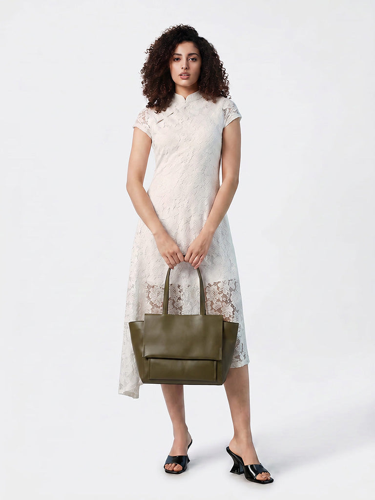 Westside Accessories Olive Flap Design Tote Bag